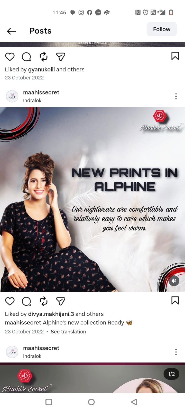 Alpine Floral Night Dress — MSS-AF101 wholesale cotton nighty